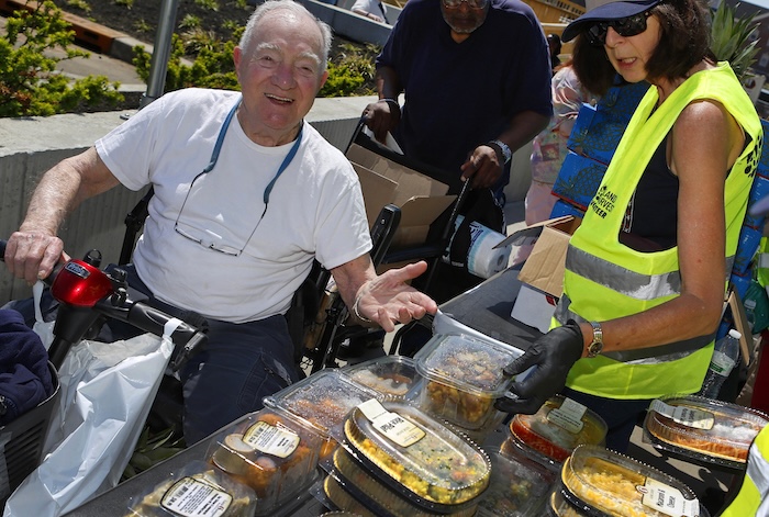 Food rescued from Uncle Giuseppe’s Marketplace provided at our weekly veterans’ food distribution